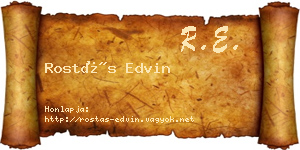 Rostás Edvin névjegykártya